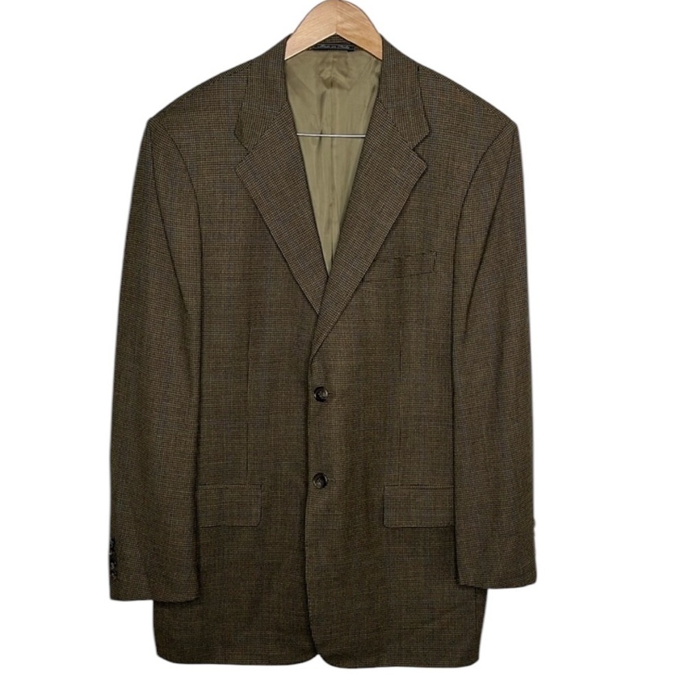 Corneliani Brown Tweed Wool Single Breasted Sportscoat Blazer Men Size US 40L